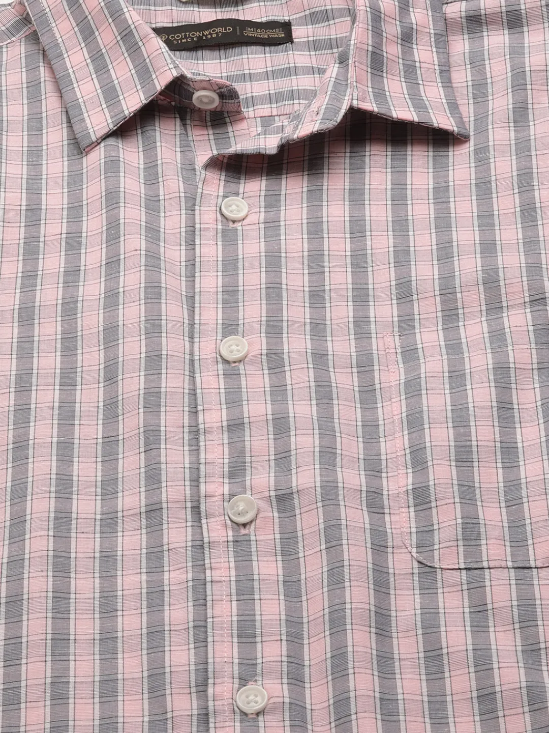 Women Cottonworld Checkered | Checkered^Men's Cotton Regular Fit Checked Shirt