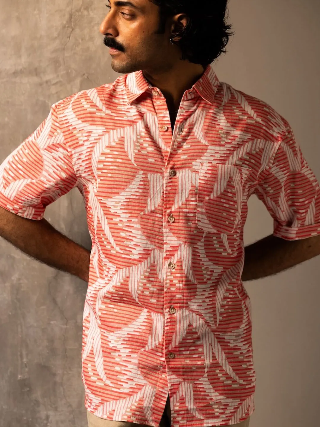 Women Cottonworld Shirts | Shirts^Men's Lyocell Linen Regular Fit Printed Shirt