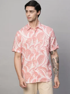 Women Cottonworld Shirts | Shirts^Men's Lyocell Linen Regular Fit Printed Shirt