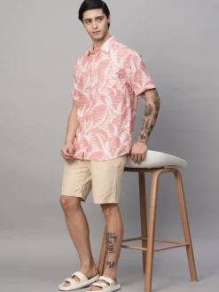 Women Cottonworld Shirts | Shirts^Men's Lyocell Linen Regular Fit Printed Shirt