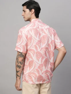 Women Cottonworld Shirts | Shirts^Men's Lyocell Linen Regular Fit Printed Shirt