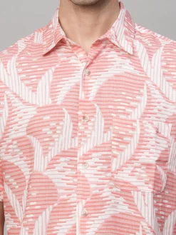 Women Cottonworld Shirts | Shirts^Men's Lyocell Linen Regular Fit Printed Shirt