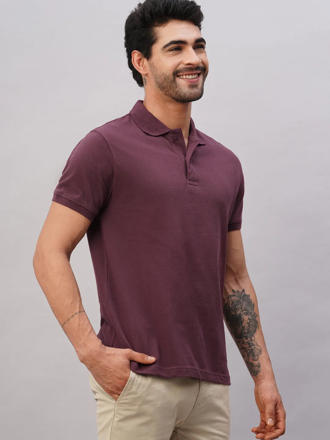 Cottonworld Regular Fit | Polo^Men's Cotton Regular Fit Tshirt