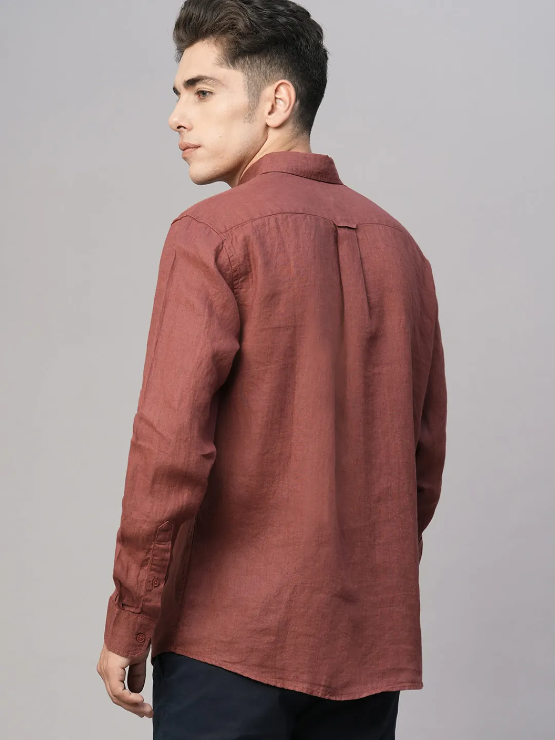 Women Cottonworld 100% Linen Shirts | 100% Linen Shirts^Men's 100% Linen Regular Fit Shirt