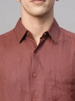 Women Cottonworld 100% Linen Shirts | 100% Linen Shirts^Men's 100% Linen Regular Fit Shirt