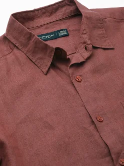 Women Cottonworld 100% Linen Shirts | 100% Linen Shirts^Men's 100% Linen Regular Fit Shirt