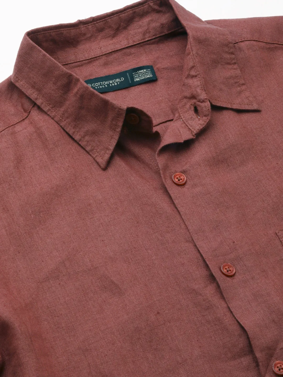 Women Cottonworld 100% Linen Shirts | 100% Linen Shirts^Men's 100% Linen Regular Fit Shirt