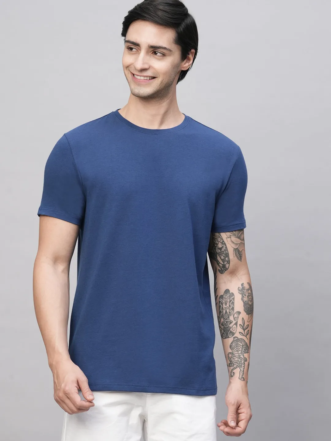 Cottonworld Men | Regular Fit^Men's Cotton Bamboo Elastane Regular Fit Tshirt