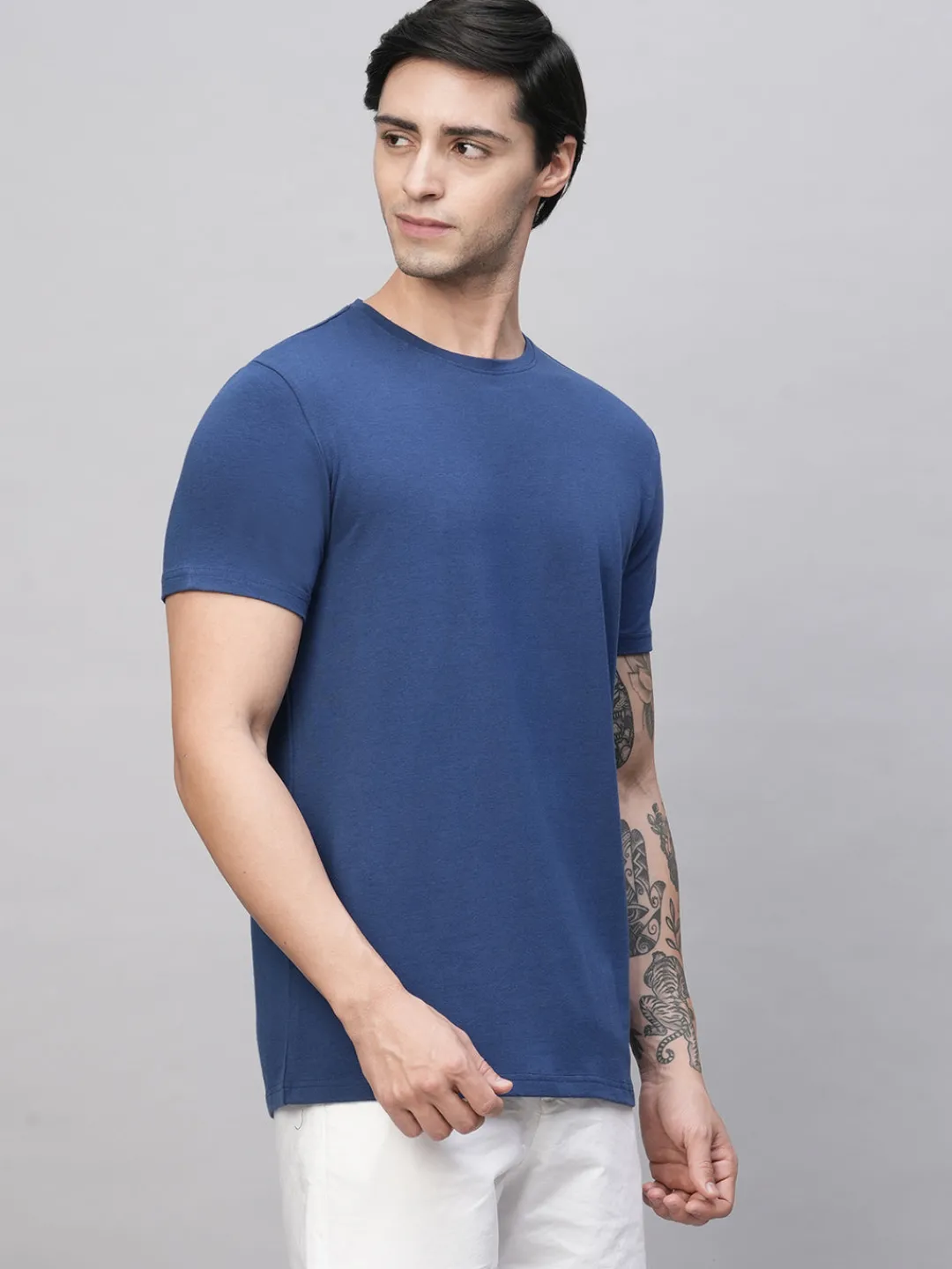 Cottonworld Men | Regular Fit^Men's Cotton Bamboo Elastane Regular Fit Tshirt