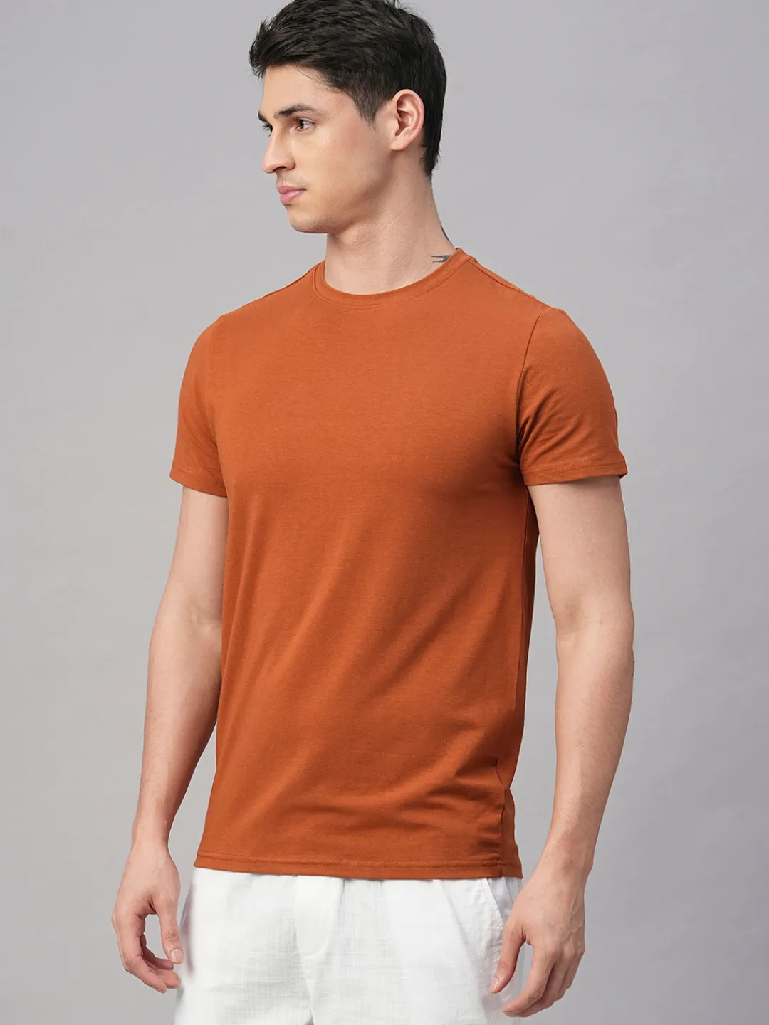 Cottonworld Men | Regular Fit^Men's Cotton Bamboo Elastane Regular Fit Tshirt