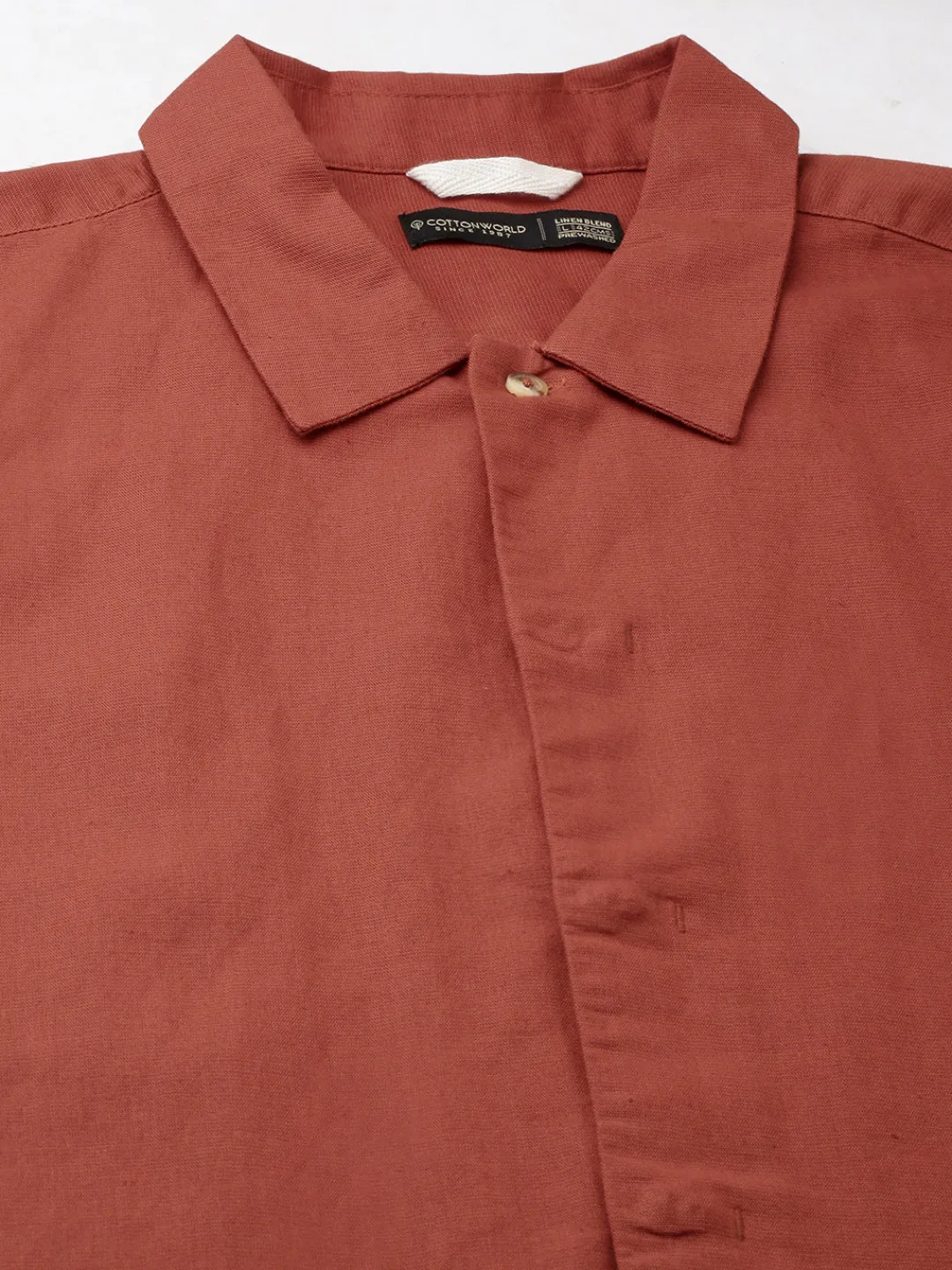 Women Cottonworld Shirts | Shirts^Men's Cotton Linen Regular Fit Summer Shirt