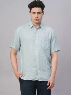 Women Cottonworld 100% Linen Shirts | 100% Linen Shirts^Men's 100% Linen Regular Fit Shirt