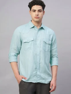 Women Cottonworld 100% Linen Shirts | 100% Linen Shirts^Men's 100% Linen Regular Fit Shirt