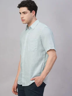 Women Cottonworld 100% Linen Shirts | 100% Linen Shirts^Men's 100% Linen Regular Fit Shirt