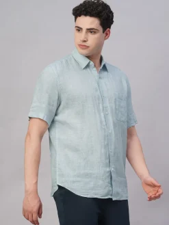 Women Cottonworld 100% Linen Shirts | 100% Linen Shirts^Men's 100% Linen Regular Fit Shirt