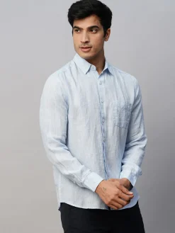 Women Cottonworld 100% Linen Shirts | 100% Linen Shirts^Men's 100% Linen Regular Fit Long Sleeved Shirt