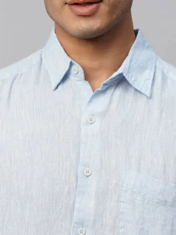 Women Cottonworld 100% Linen Shirts | 100% Linen Shirts^Men's 100% Linen Regular Fit Long Sleeved Shirt