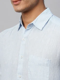 Women Cottonworld 100% Linen Shirts | 100% Linen Shirts^Men's 100% Linen Regular Fit Long Sleeved Shirt