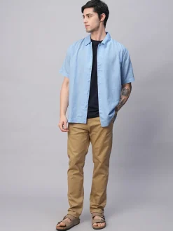 Women Cottonworld Shirts | Shirts^Men's Cotton Linen Regular Fit Summer Shirt