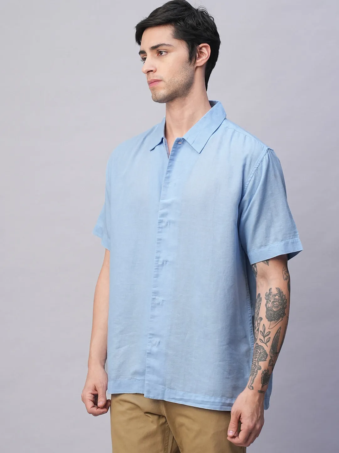 Women Cottonworld Shirts | Shirts^Men's Cotton Linen Regular Fit Summer Shirt