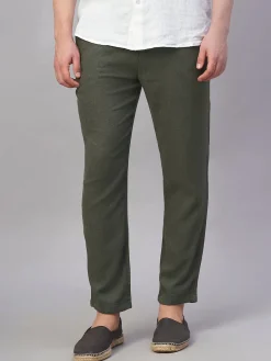Cottonworld Pants | Pants^Men's Viscose Linen Regular Fit Pant