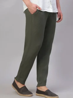 Cottonworld Pants | Pants^Men's Viscose Linen Regular Fit Pant