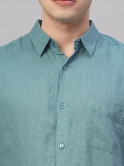 Women Cottonworld 100% Linen Shirts | 100% Linen Shirts^Men's 100% Linen Regular Fit Shirt
