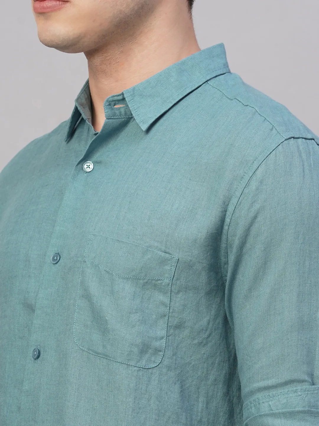 Women Cottonworld 100% Linen Shirts | 100% Linen Shirts^Men's 100% Linen Regular Fit Shirt