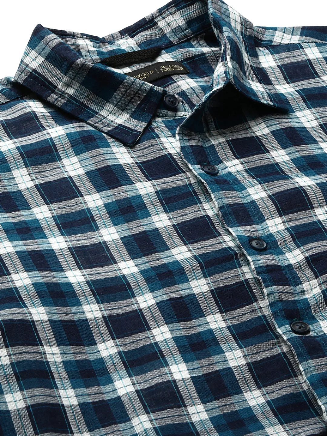 Women Cottonworld Checkered | Checkered^Men's Cotton Regular Fit Checked Shirt