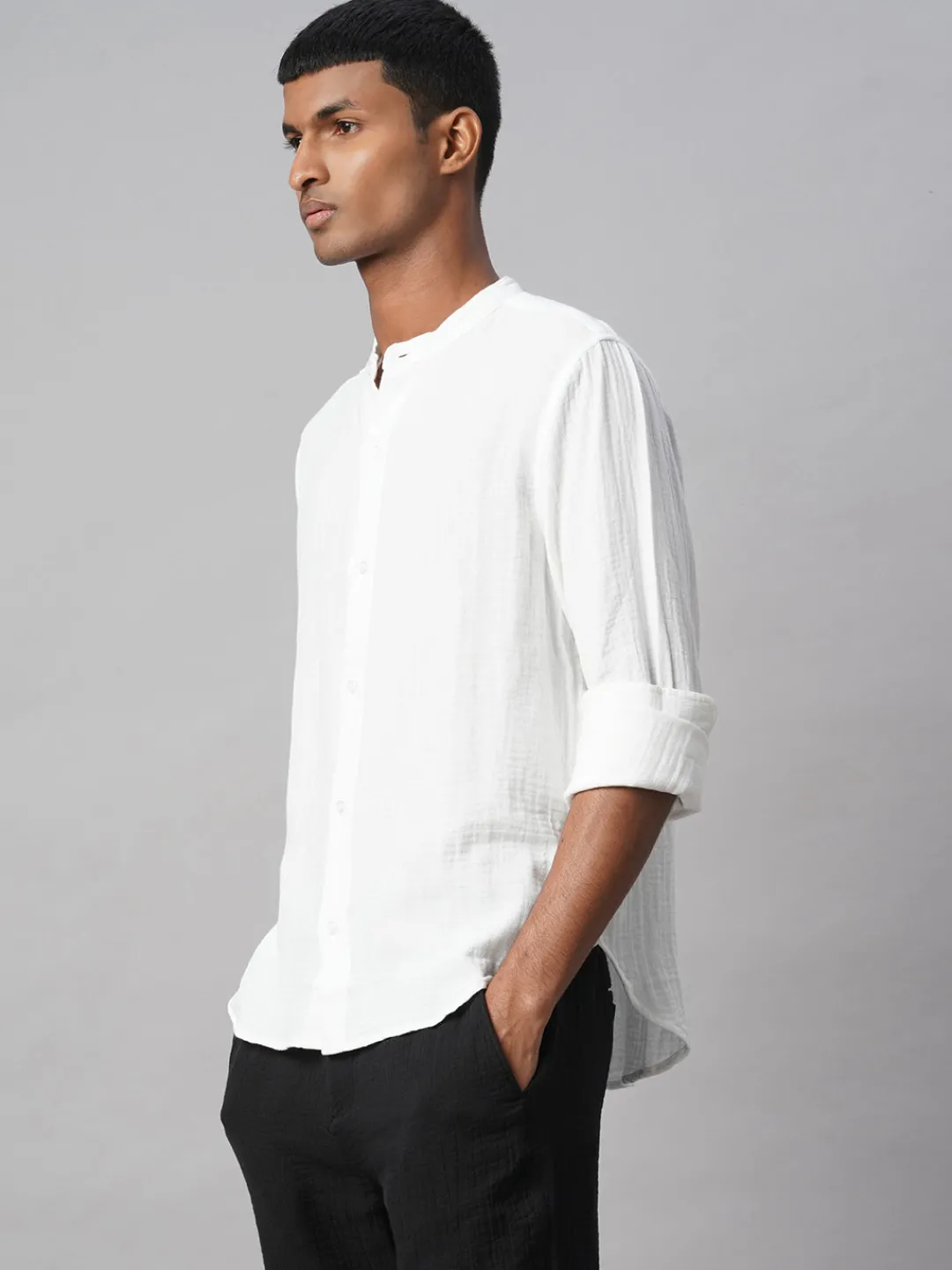 Women Cottonworld Solid | Solid^Men's 100% Cotton Loose Fit Shirt