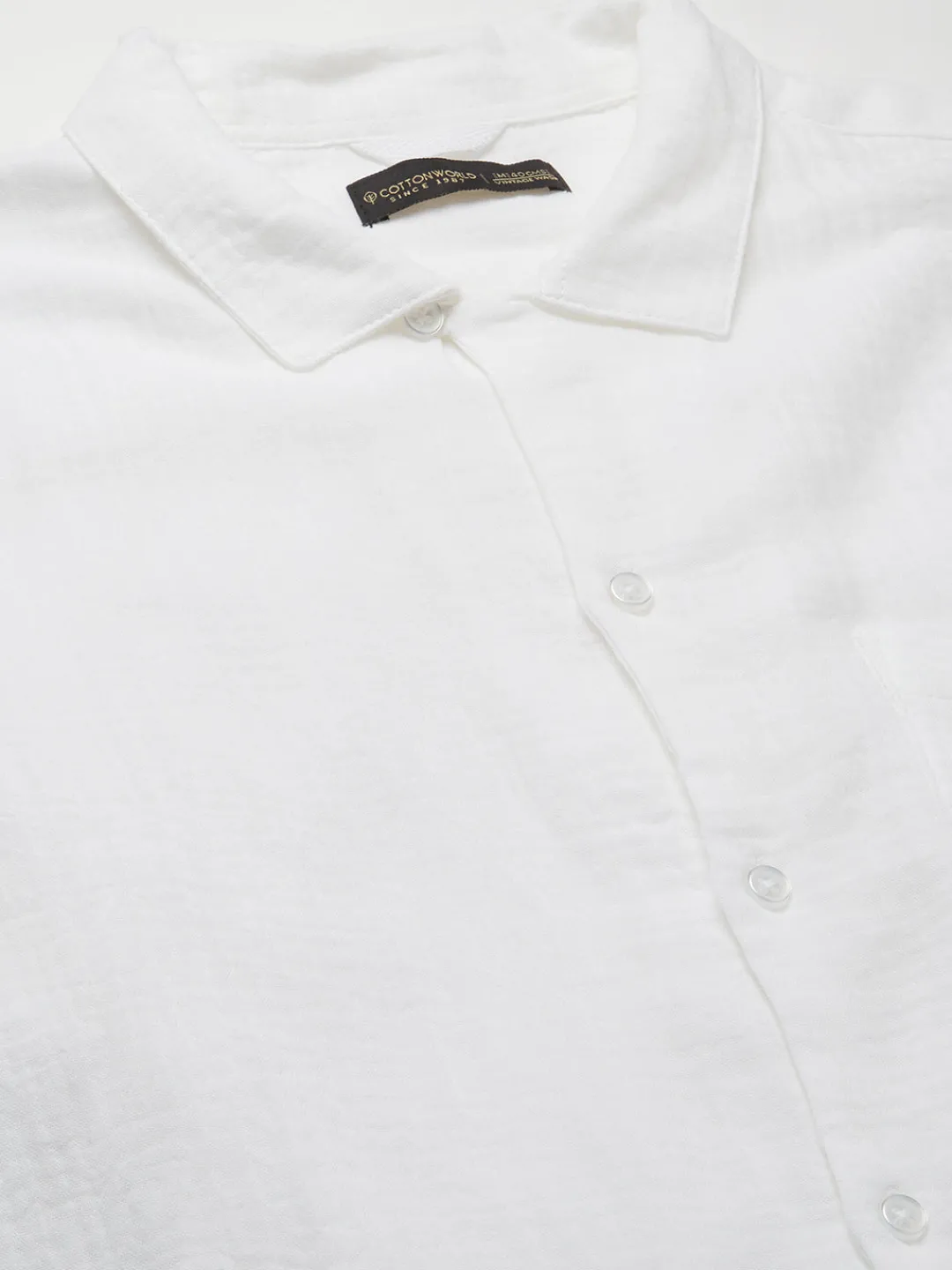 Women Cottonworld Solid | Solid^Men's 100% Cotton Loose Fit Shirt