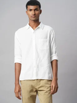 Women Cottonworld Solid | Solid^Men's 100% Cotton Regular Fit Shirt