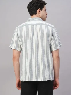 Women Cottonworld Striped | Striped^Men's 100% Cotton Regular Fit Shirt