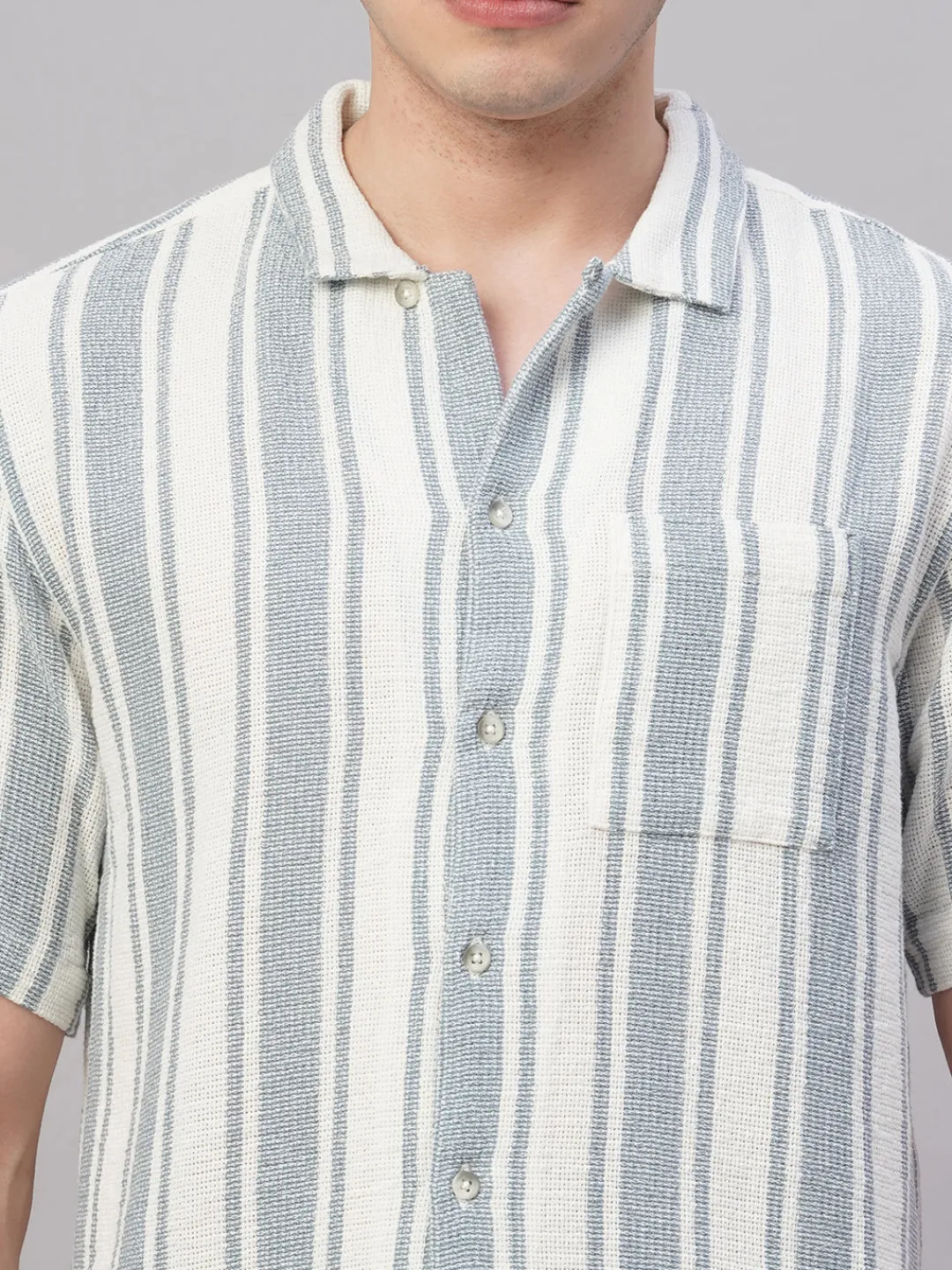 Women Cottonworld Striped | Striped^Men's 100% Cotton Regular Fit Shirt