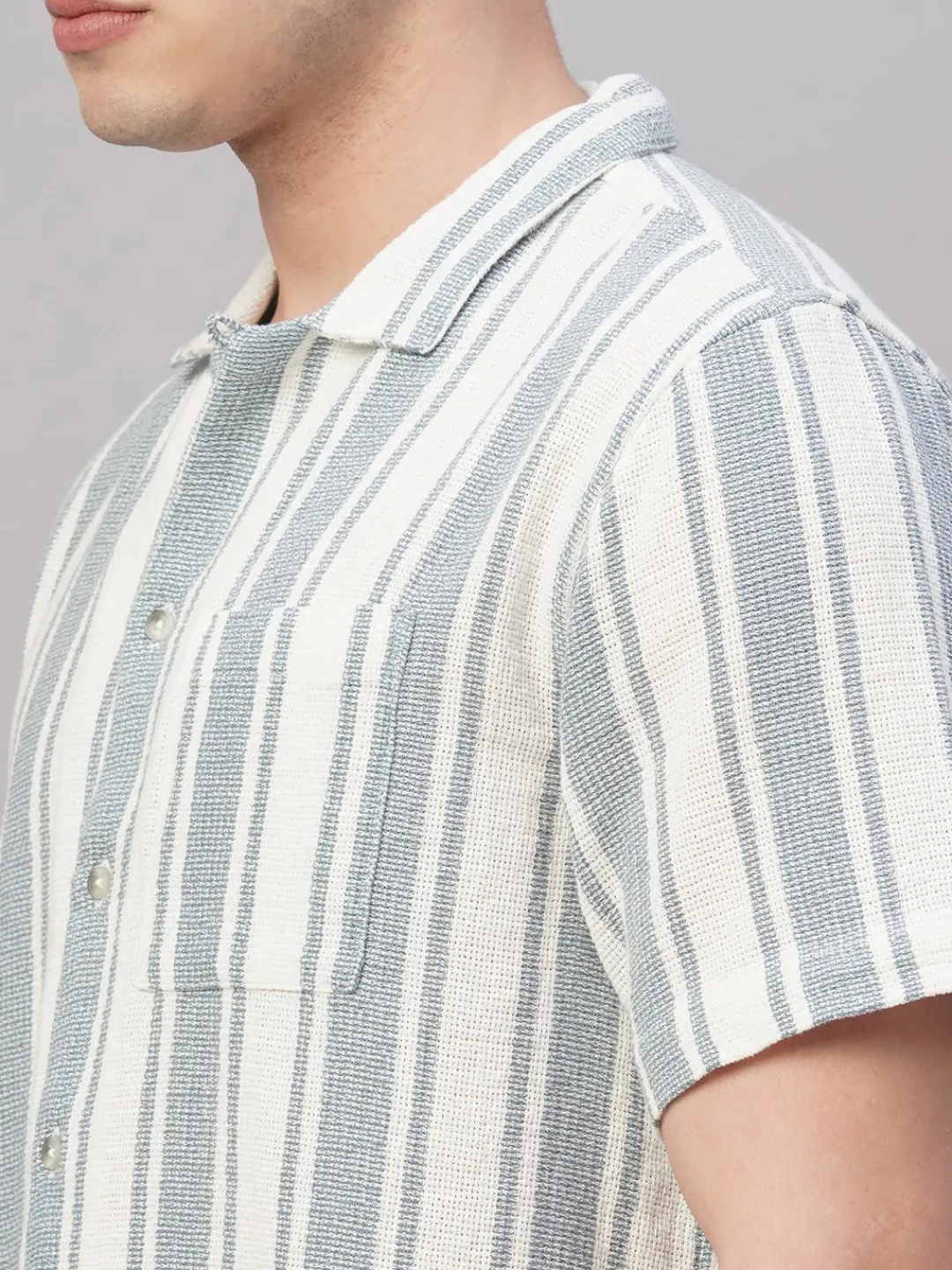 Women Cottonworld Striped | Striped^Men's 100% Cotton Regular Fit Shirt