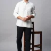 Women Cottonworld 100% Linen Shirts | 100% Linen Shirts^Men's 100% Linen Regular Fit Long Sleeved Striped Shirt