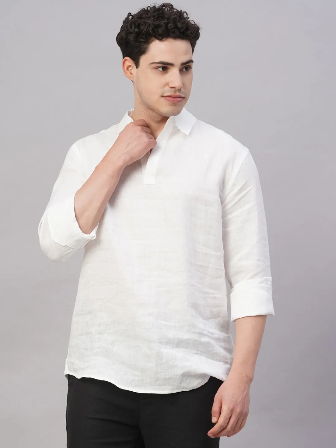 Women Cottonworld 100% Linen Shirts | 100% Linen Shirts^Men's 100% Linen Regular Fit Shirt