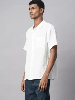 Women Cottonworld White Linen Shirts | 100% Linen Shirts^Men's 100% Linen Regular Fit Shirt