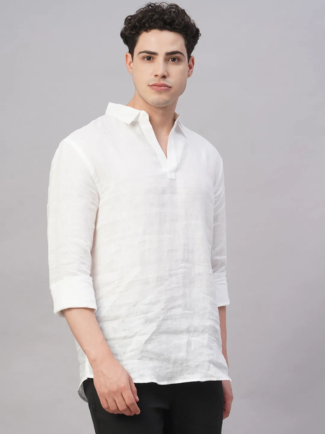 Women Cottonworld 100% Linen Shirts | 100% Linen Shirts^Men's 100% Linen Regular Fit Shirt