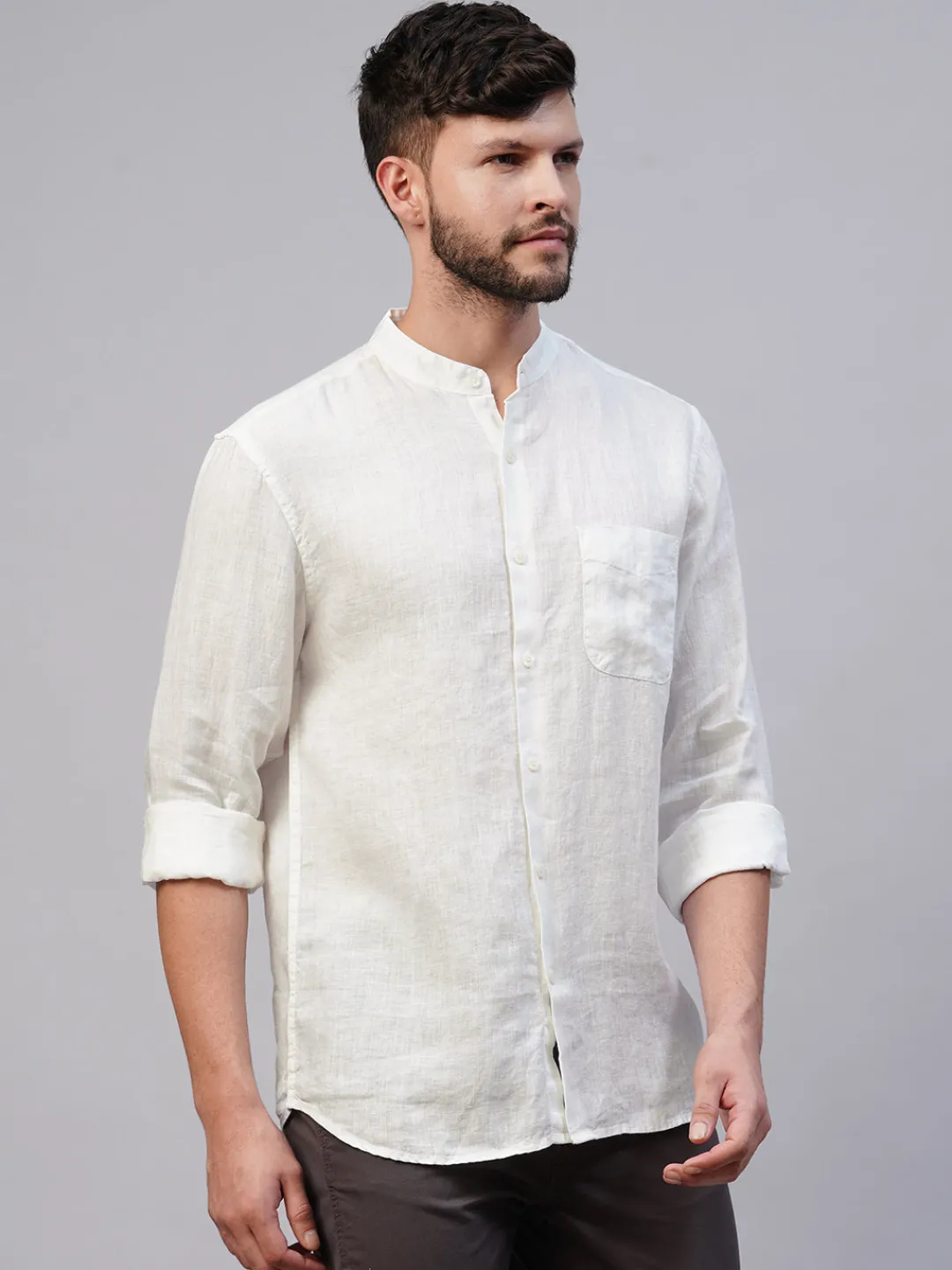 Women Cottonworld 100% Linen Shirts | 100% Linen Shirts^Men's 100% Linen Regular Fit Shirt