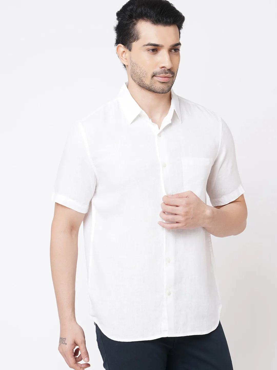 Women Cottonworld 100% Linen Shirts | 100% Linen Shirts^Men's 100% Linen Regular Fit Shirt