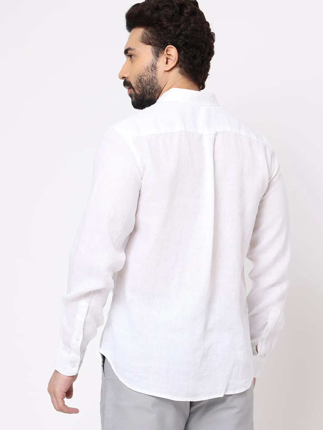 Women Cottonworld White Linen Shirts | 100% Linen Shirts^Men's 100% Linen Regular Fit Shirt