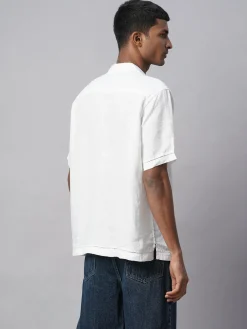 Women Cottonworld White Linen Shirts | 100% Linen Shirts^Men's 100% Linen Regular Fit Shirt
