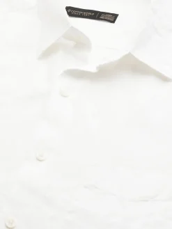 Women Cottonworld White Linen Shirts | 100% Linen Shirts^Men's 100% Linen Regular Fit Shirt