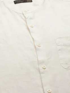 Women Cottonworld 100% Linen Shirts | 100% Linen Shirts^Men's 100% Linen Regular Fit Mandarin Collar Long Sleeved Shirt