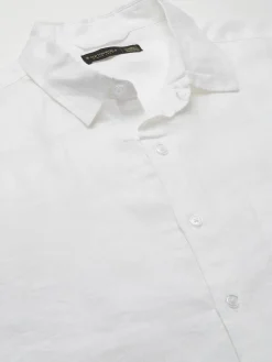 Women Cottonworld White Linen Shirts | 100% Linen Shirts^Men's 100% Linen Regular Fit Shirt