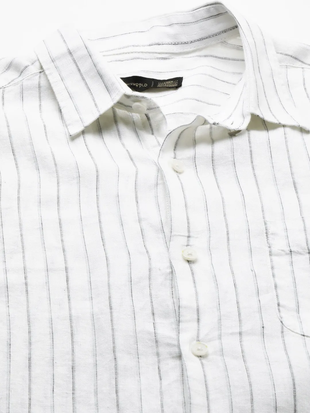 Women Cottonworld 100% Linen Shirts | 100% Linen Shirts^Men's 100% Linen Regular Fit Long Sleeved Striped Shirt