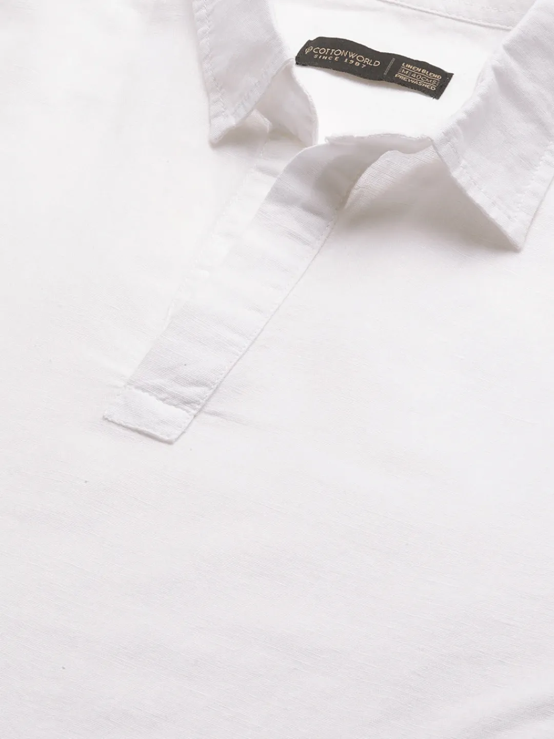 Women Cottonworld 100% Linen Shirts | 100% Linen Shirts^Men's 100% Linen Regular Fit Kurta Shirt
