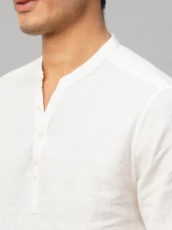 Women Cottonworld 100% Linen Shirts | 100% Linen Shirts^Men's 100% Linen Slim Fit Kurta Shirt