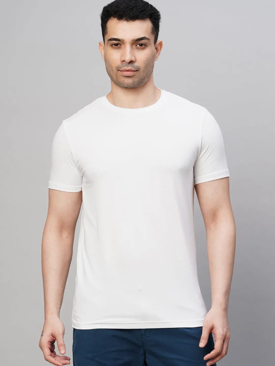 Cottonworld Men | Regular Fit^Men's Cotton Bamboo Elastane Regular Fit Tshirt